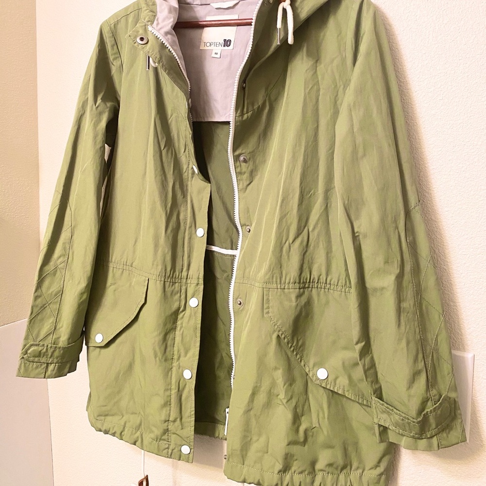 Topten10 Green Lightweight Hooded Jacket - Picture 3 of 5